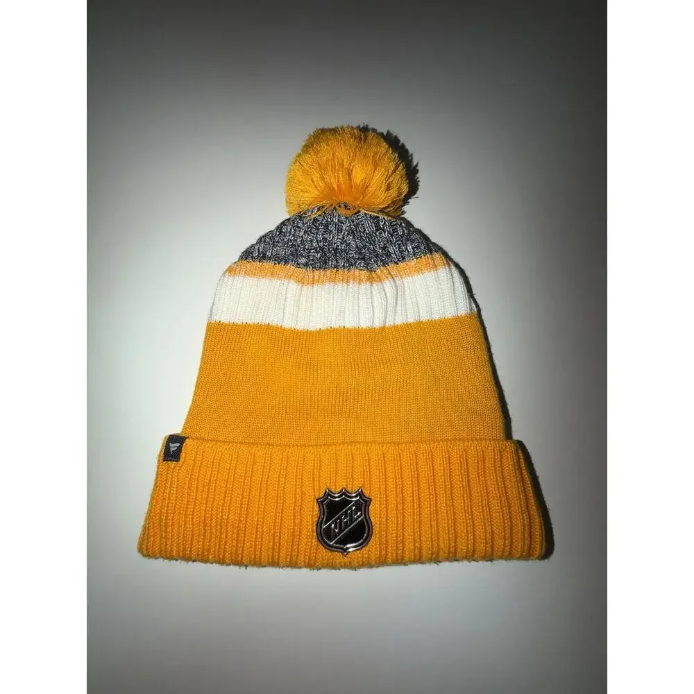 Fanatics Hockey NHL Nashville Predators Yellow Logo Beanie Hat